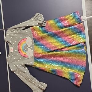 RuffleGirl size 7 rainbow sequin dress